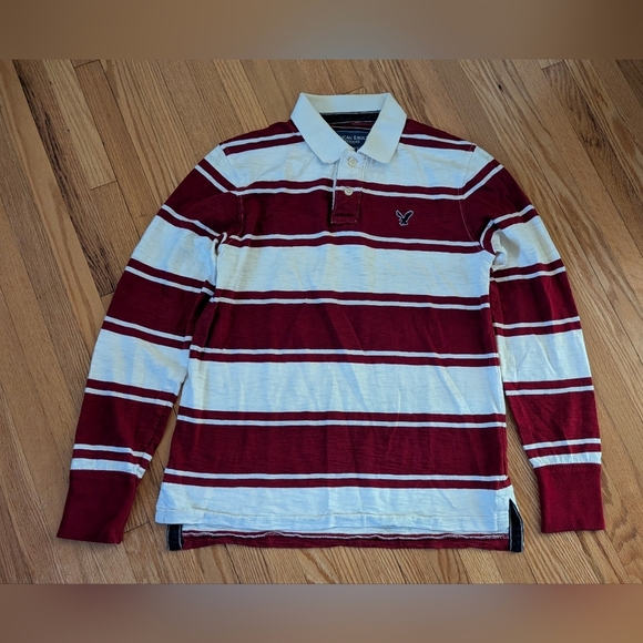 American Eagle Outfitters Other - American Eagle Outfitters Red and White Striped Polo